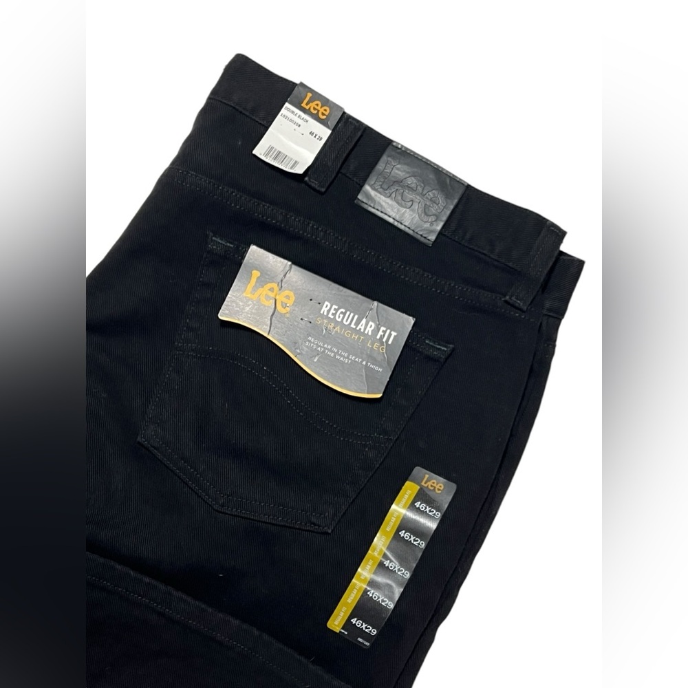 NWT LEE Regular Fit Black Jeans 46 x 29 Straight Leg Mens Western Cowboy New